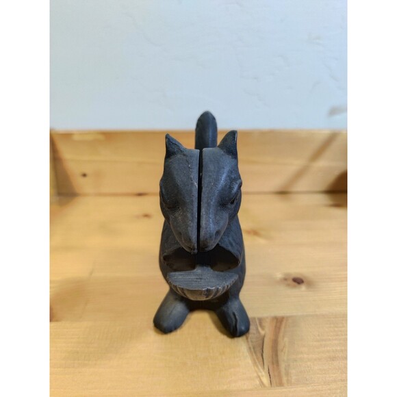 Vintage Black Cast Iron Squirrel Nut Cracker 4" Tail Is Lever - Picture 2 of 7